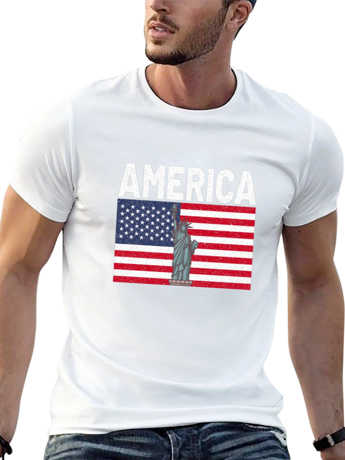 Camiseta Negra América Estatua de la Libertad
