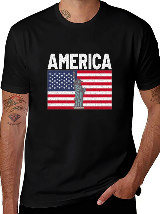Camiseta Negra América Estatua de la Libertad