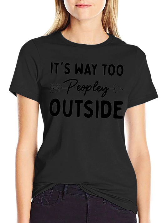 Camiseta Negra con Diseño Too Peopley Outside