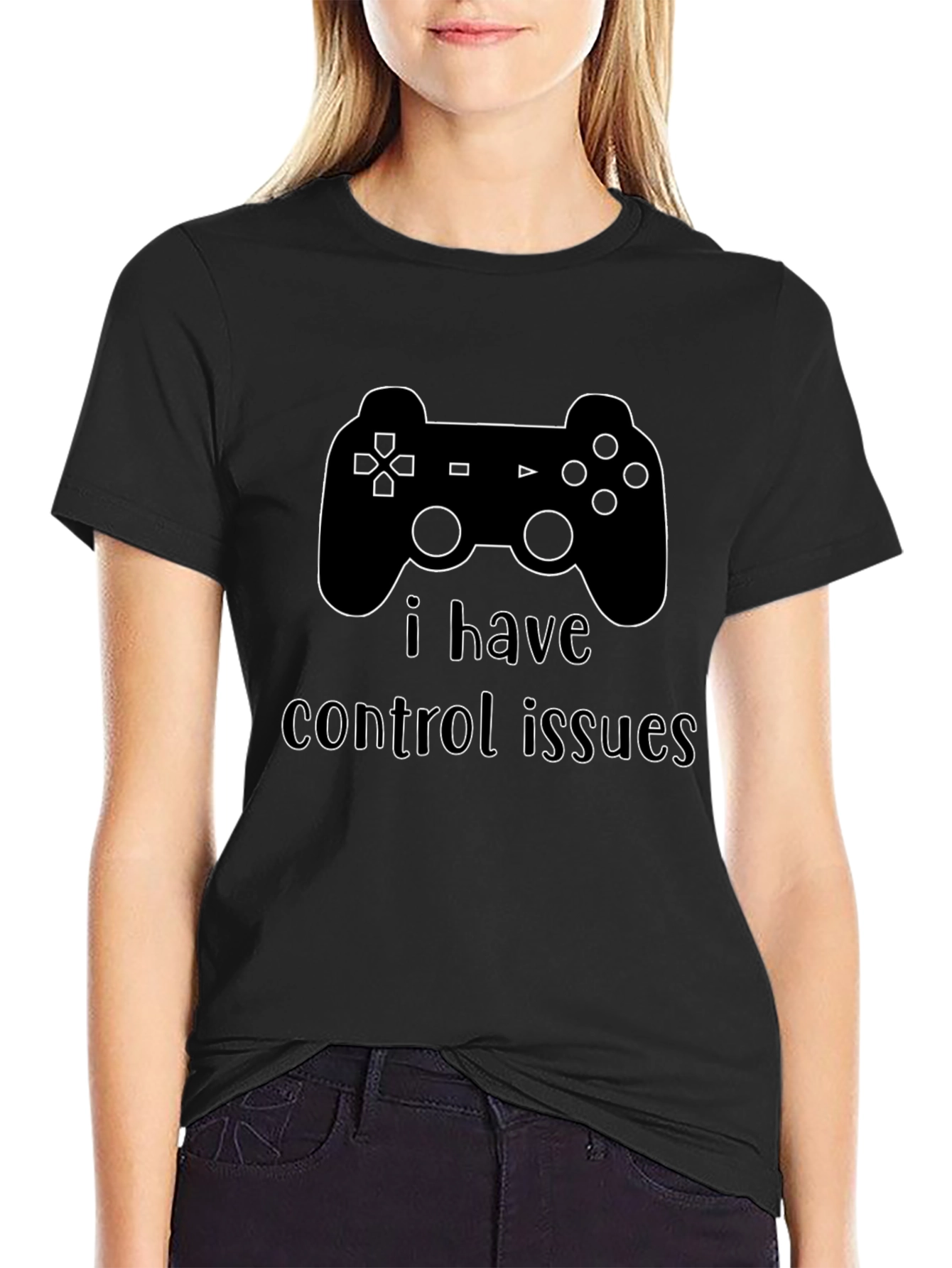 Camiseta Negra Problemas de Control Gamer