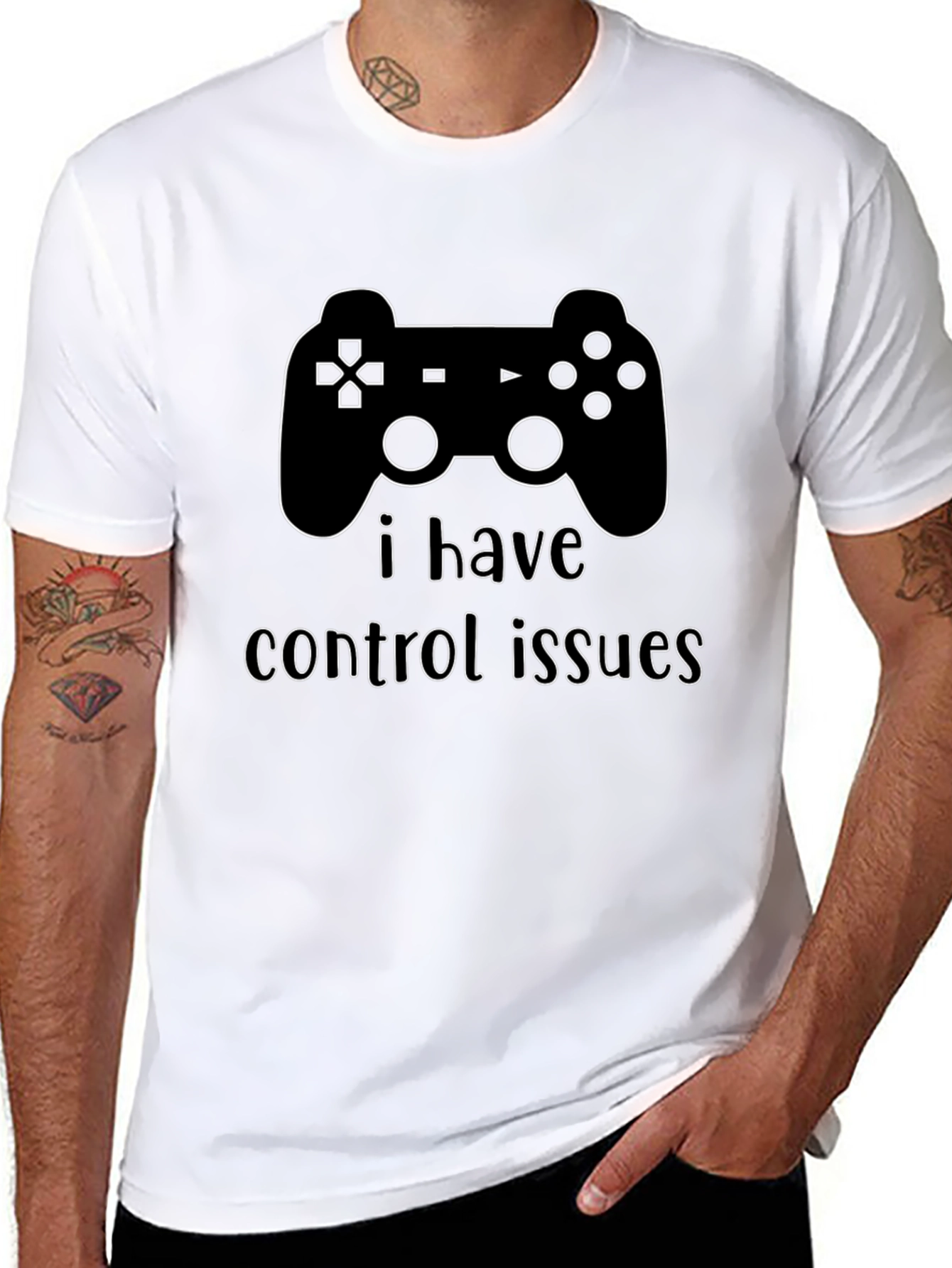 Camiseta Negra Problemas de Control Gamer