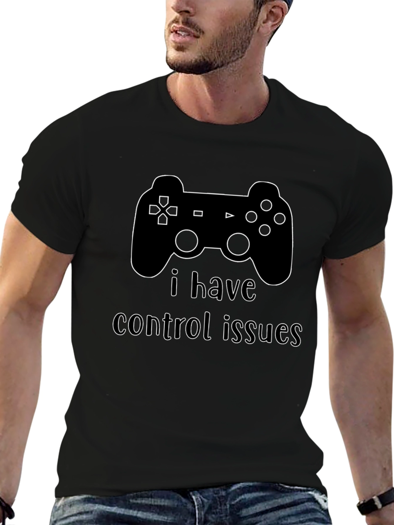 Camiseta Negra Problemas de Control Gamer