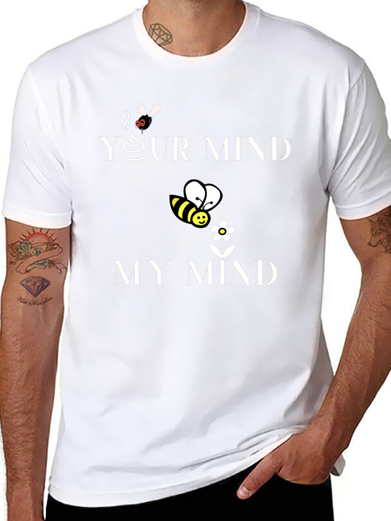 Camiseta Hombre Tu Mente/Mi Mente Algodón Casual