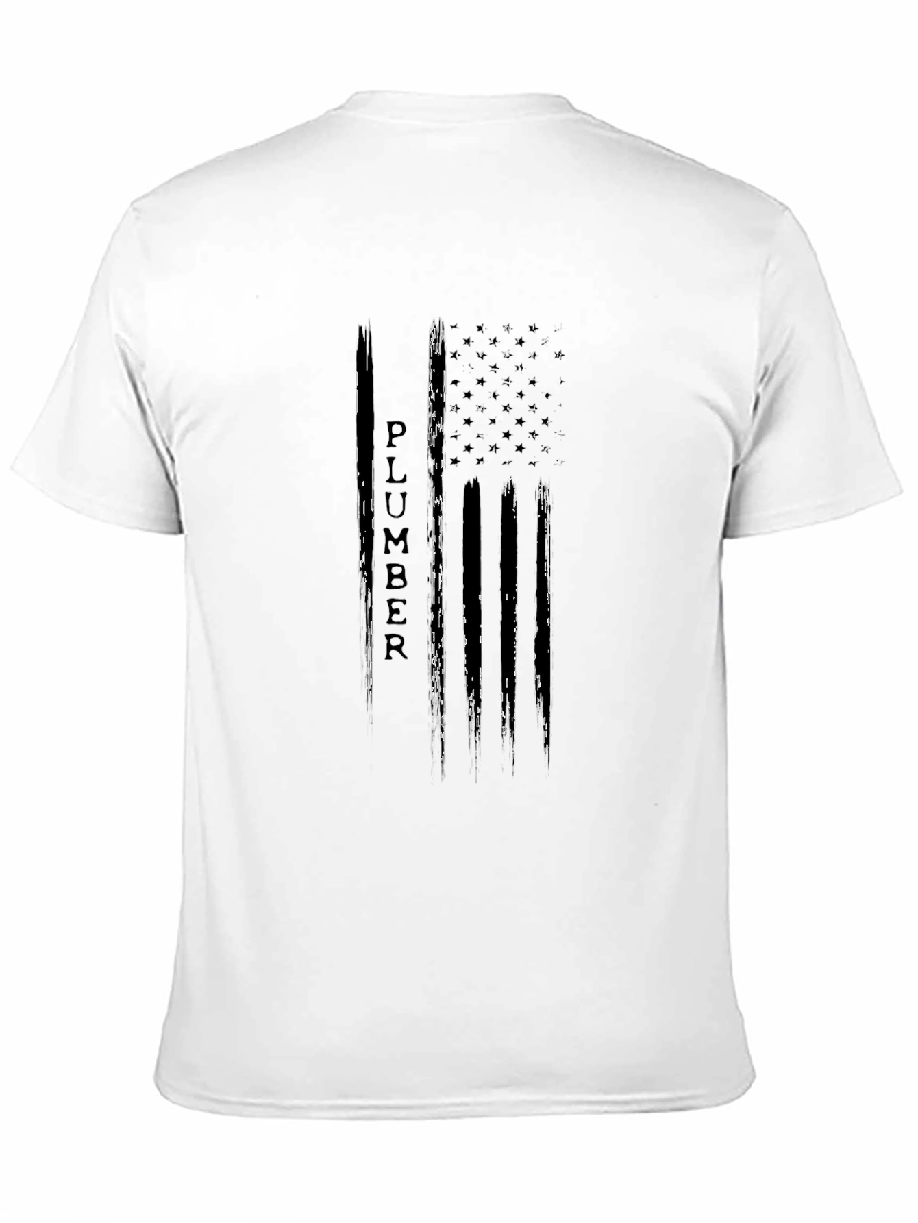 Camiseta Negra Diseño Bandera Americana Fontanero