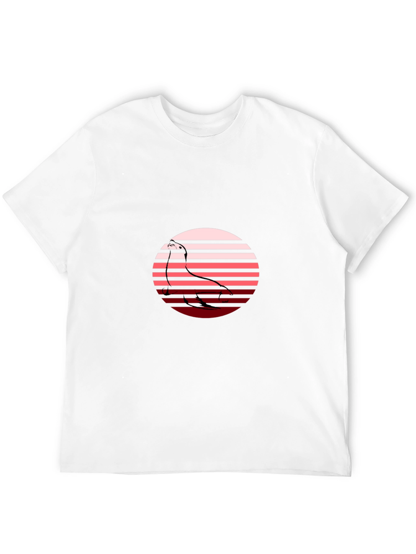 Camiseta Hombre Negra con Diseño Retro de Ave