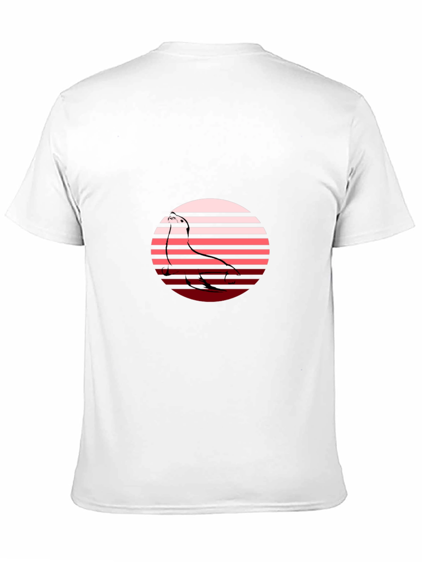 Camiseta Hombre Negra con Diseño Retro de Ave