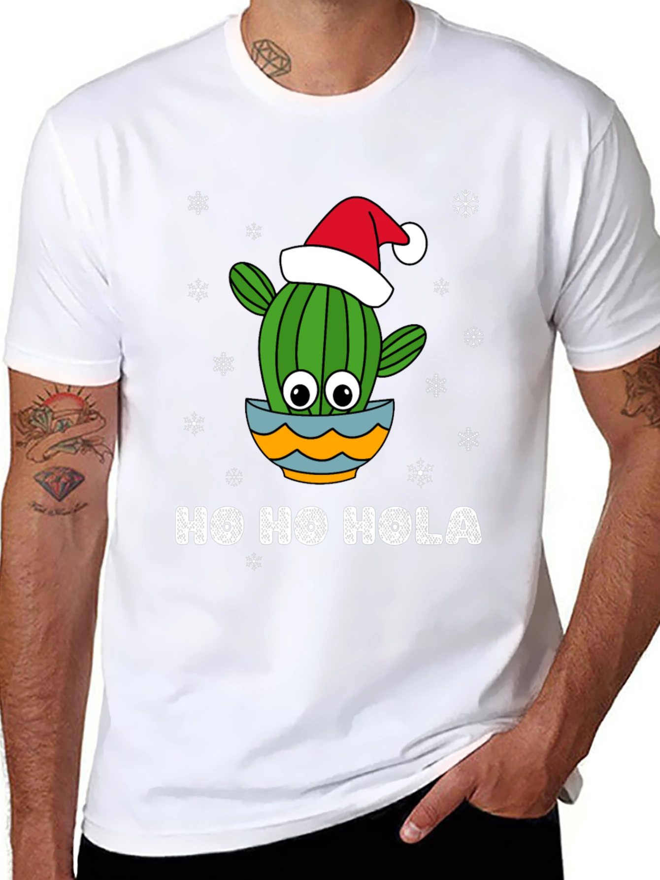 Camiseta Navideña Ho Ho Hola de Cactus