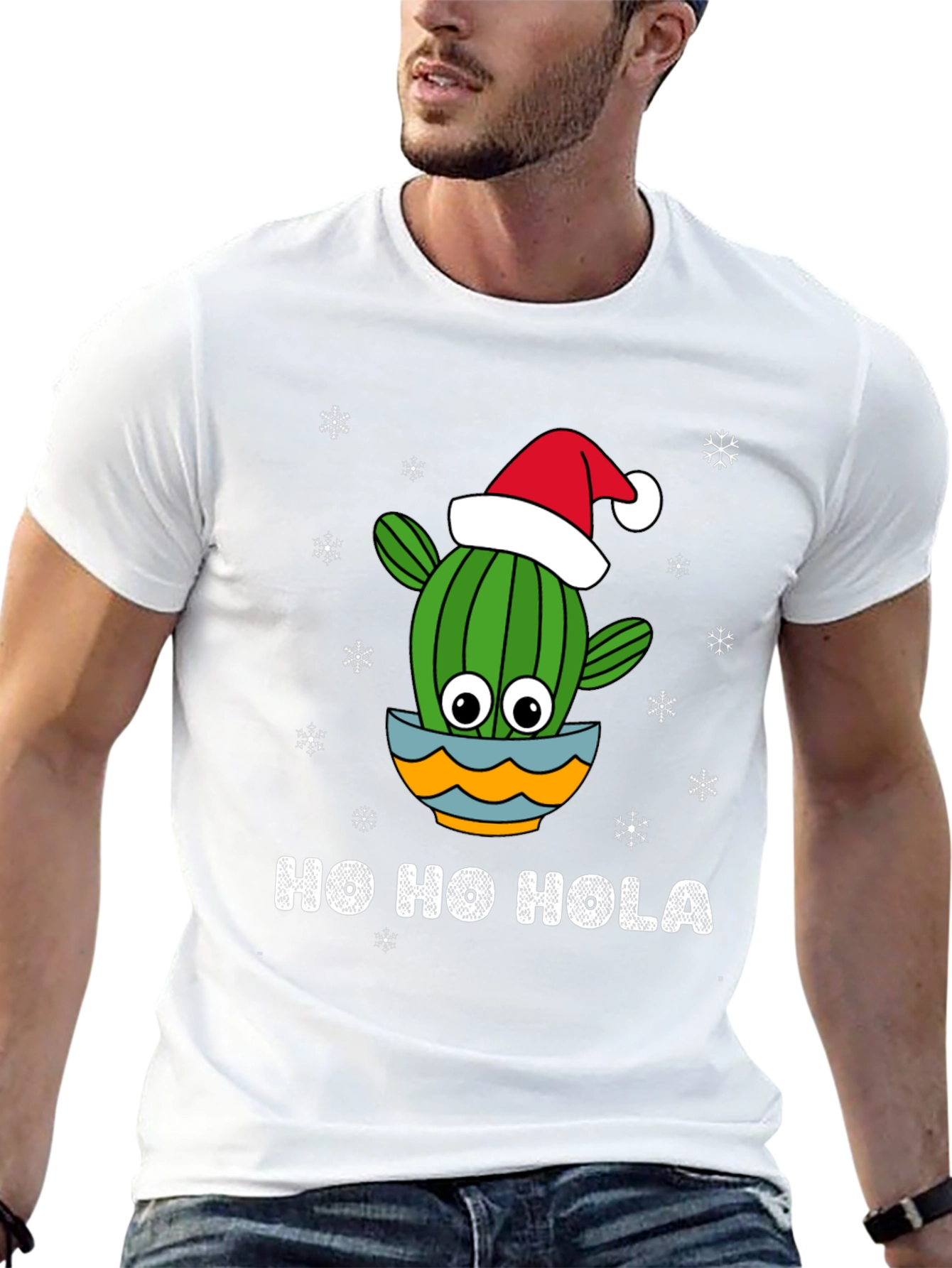 Camiseta Navideña Ho Ho Hola de Cactus