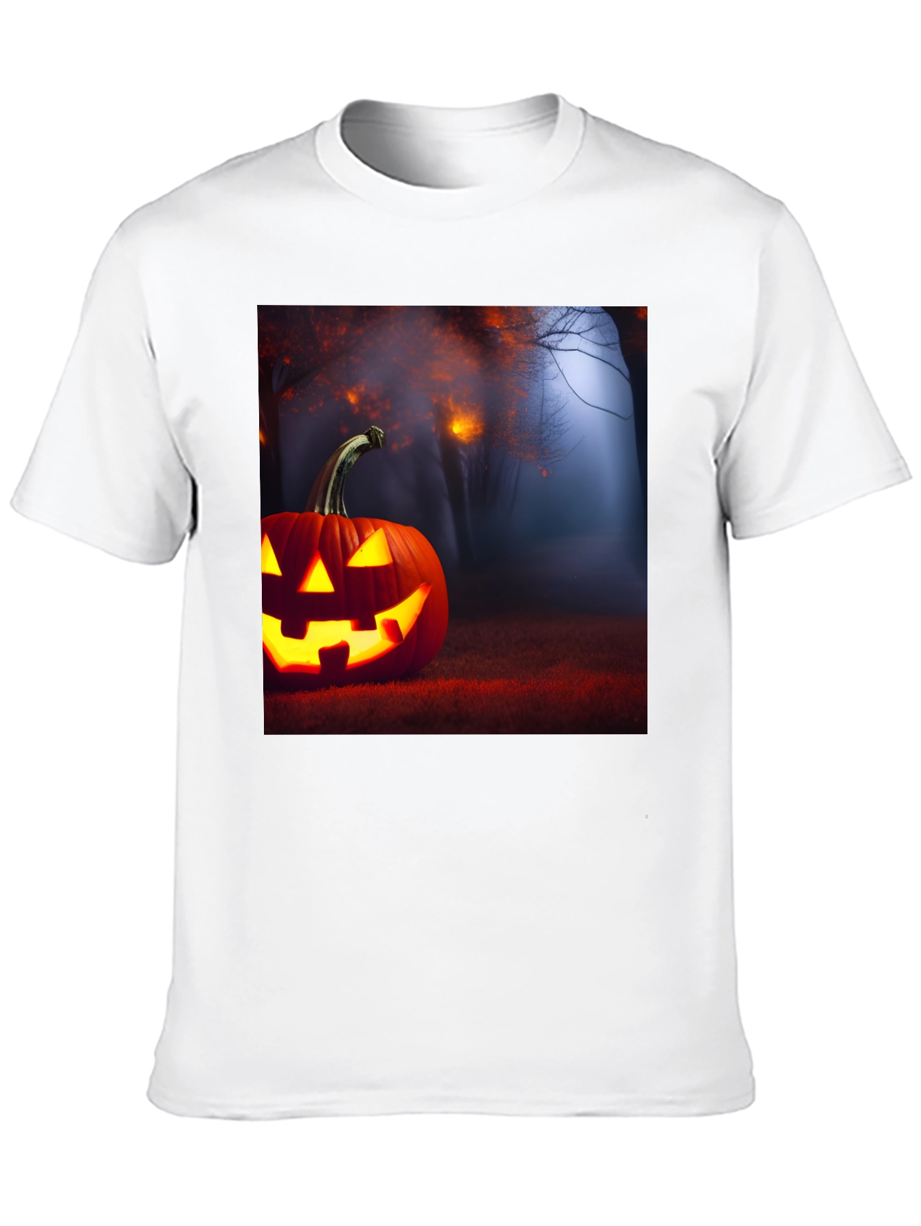 Camiseta Negra con Diseño de Calabaza Halloween
