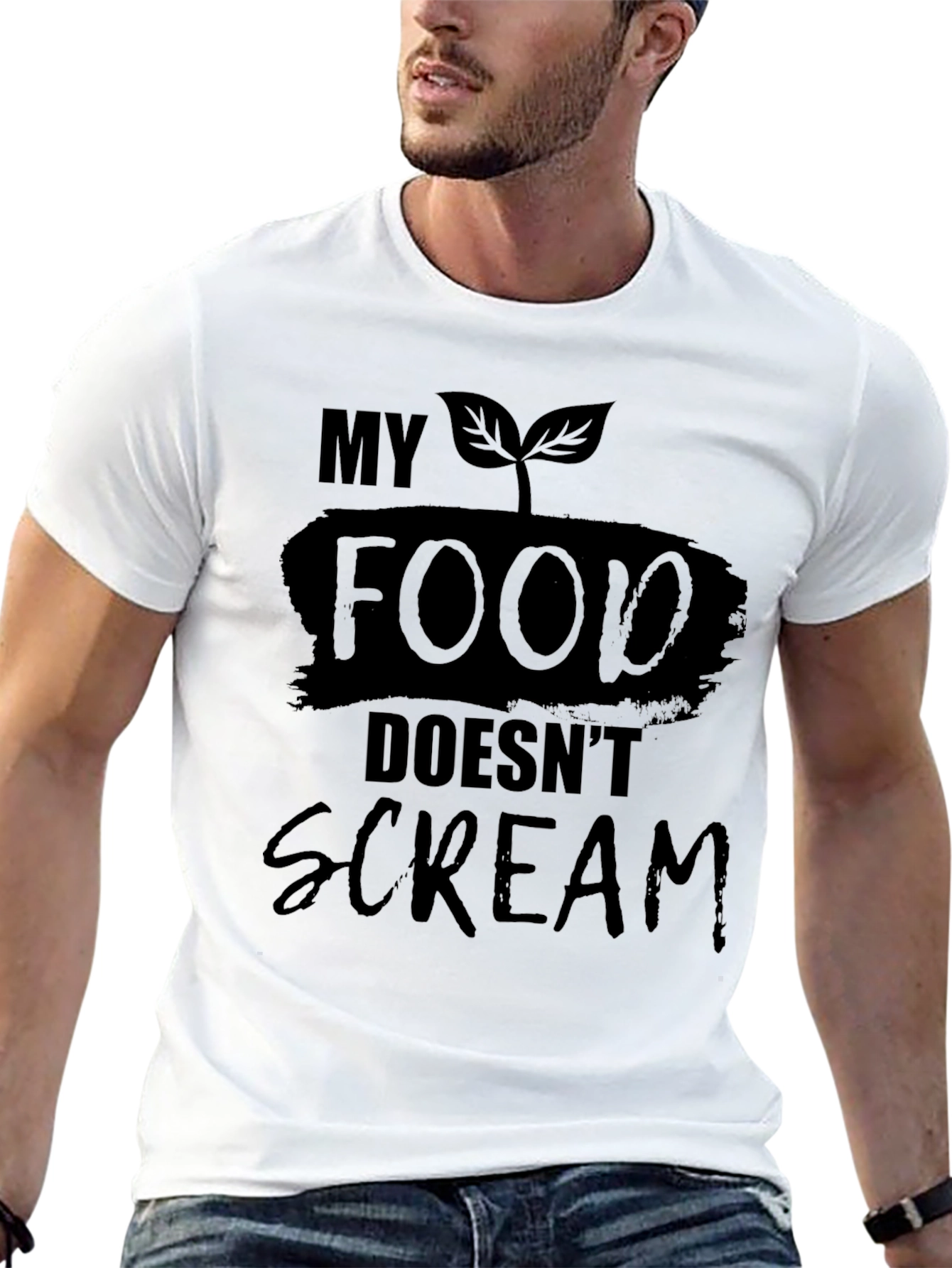 Camiseta Vegana Hombre - Mi Comida No Grita
