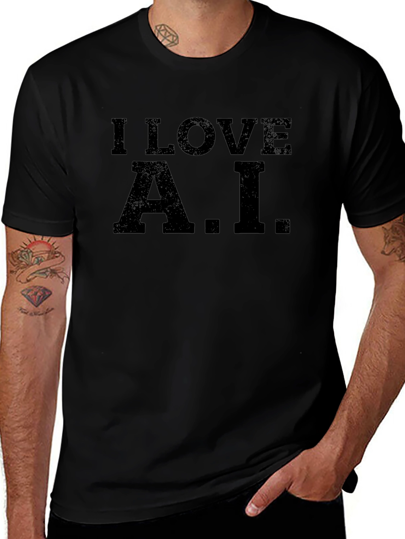 Camiseta Negra I Love A.I. Casual