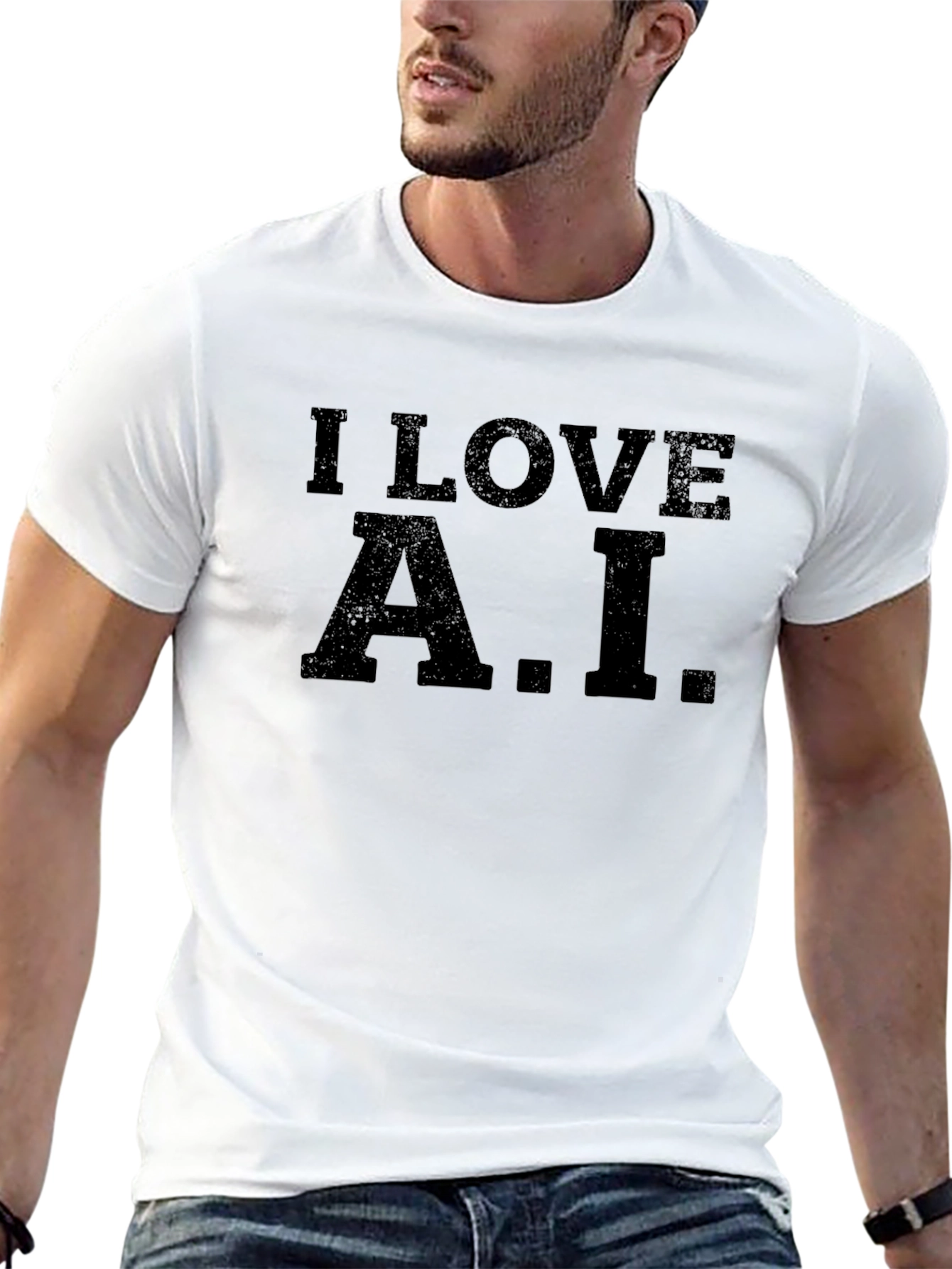 Camiseta Negra I Love A.I. Casual