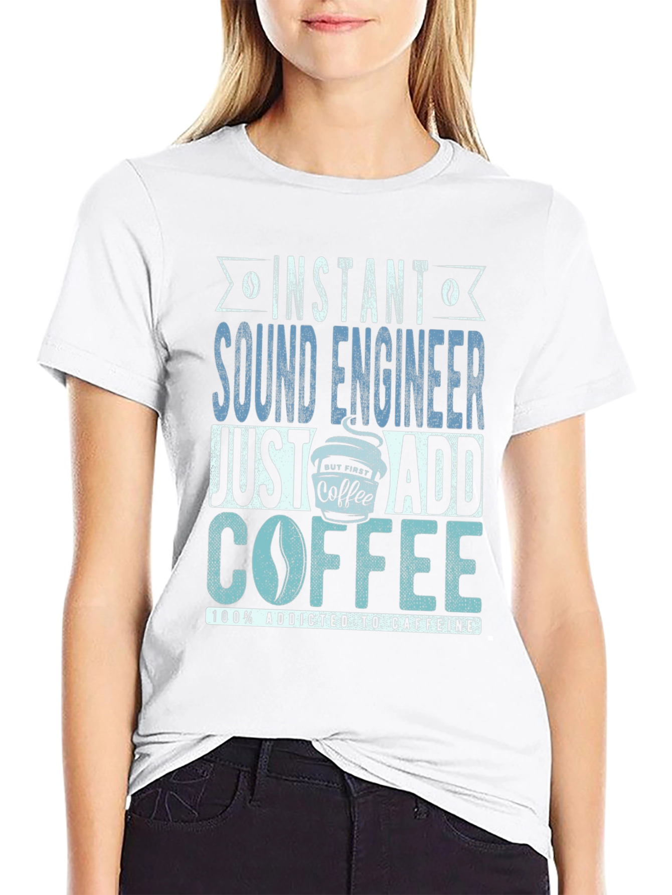 Camiseta Ingeniero de Sonido Adicto a Cafeína