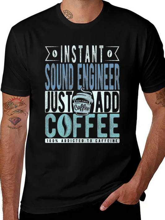 Camiseta Ingeniero de Sonido Adicto a Cafeína