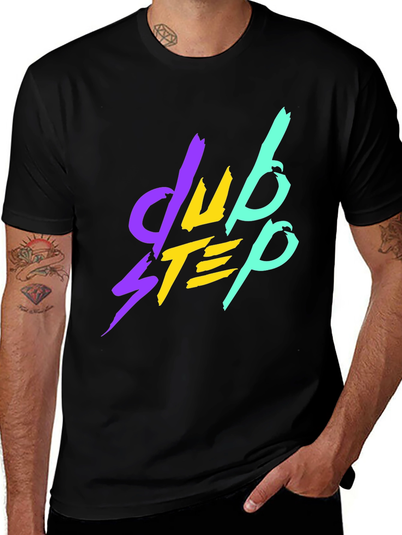 Camiseta Negra Dubstep Estilo Retro