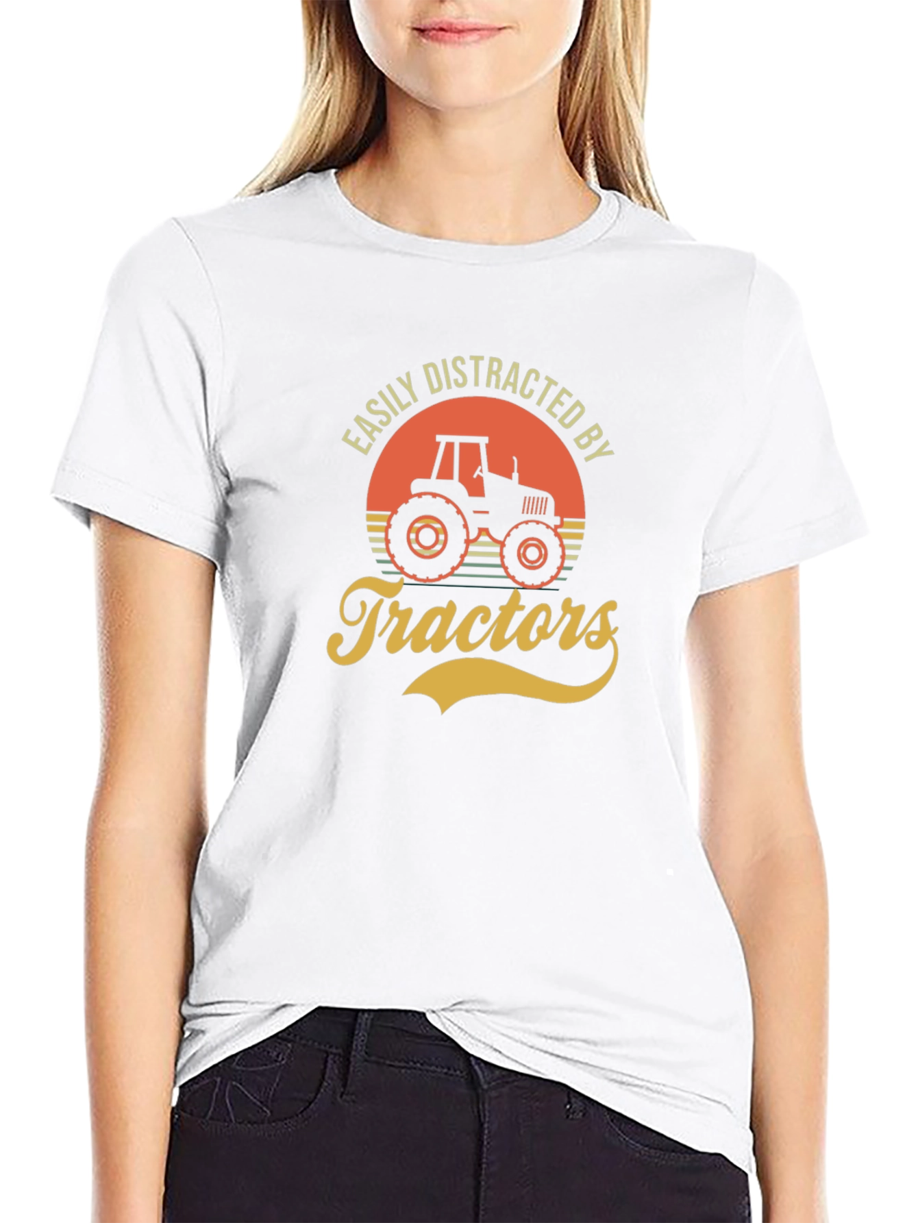 Camiseta Hombre Distraído por Tractores