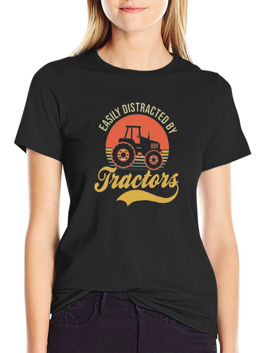 Camiseta Hombre Distraído por Tractores