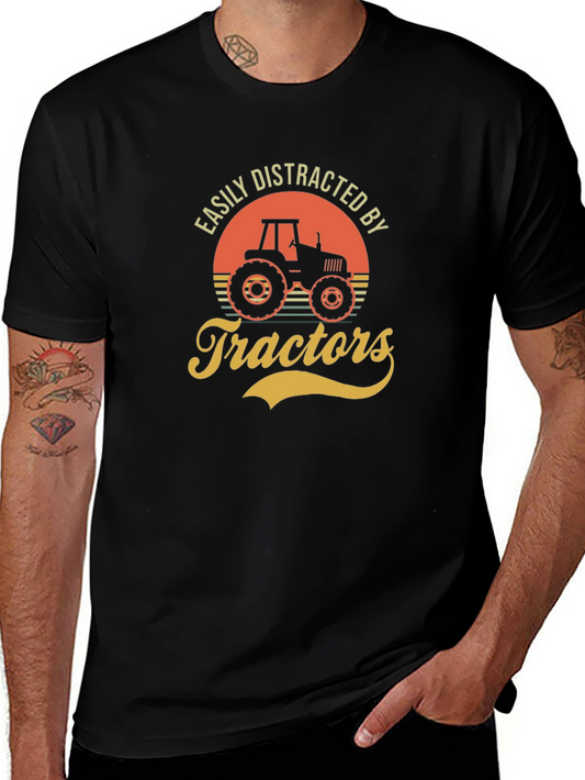 Camiseta Hombre Distraído por Tractores