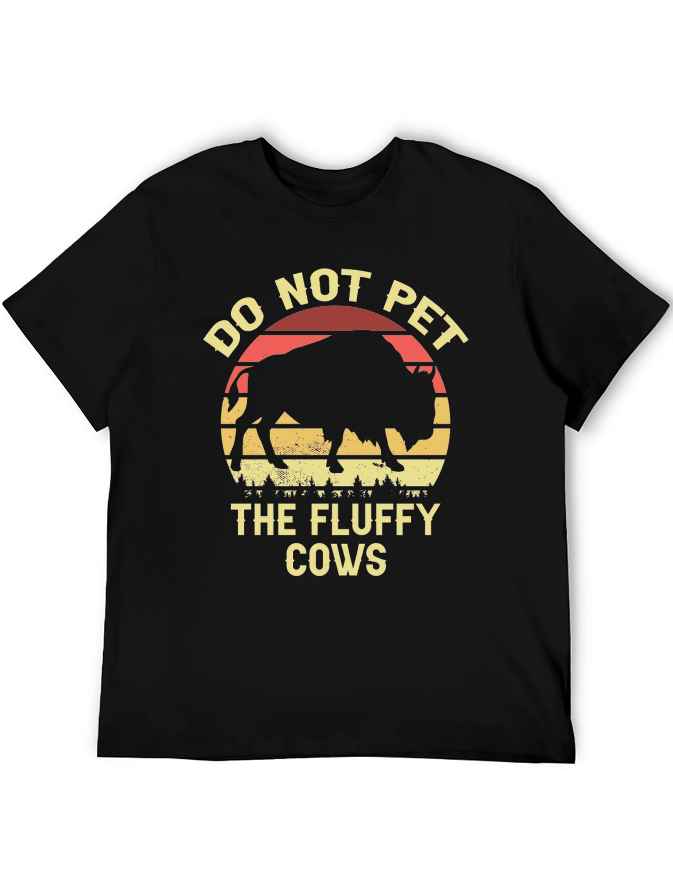 Camiseta Negra: No Acariciar Vacas Peludas