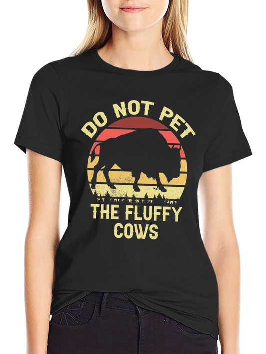 Camiseta Negra: No Acariciar Vacas Peludas