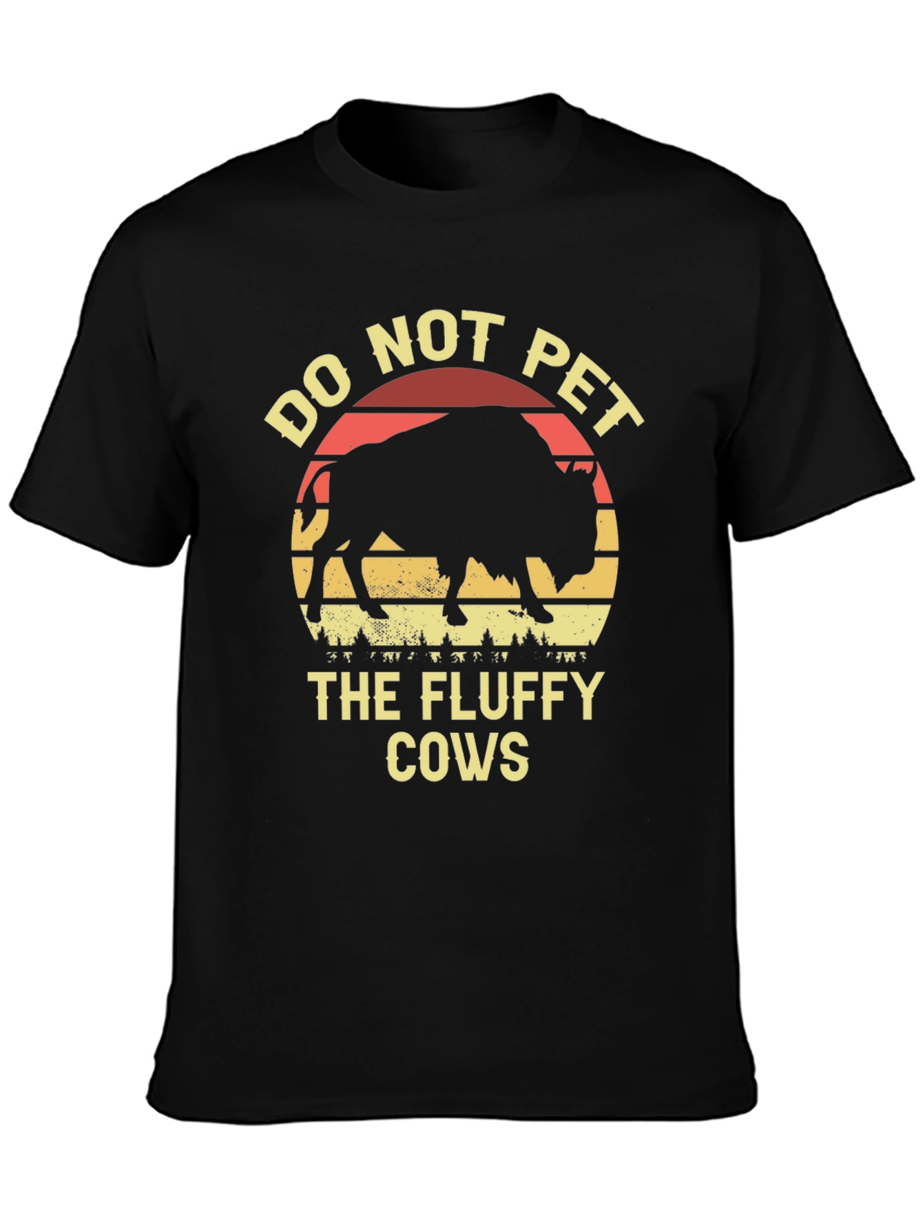 Camiseta Negra: No Acariciar Vacas Peludas