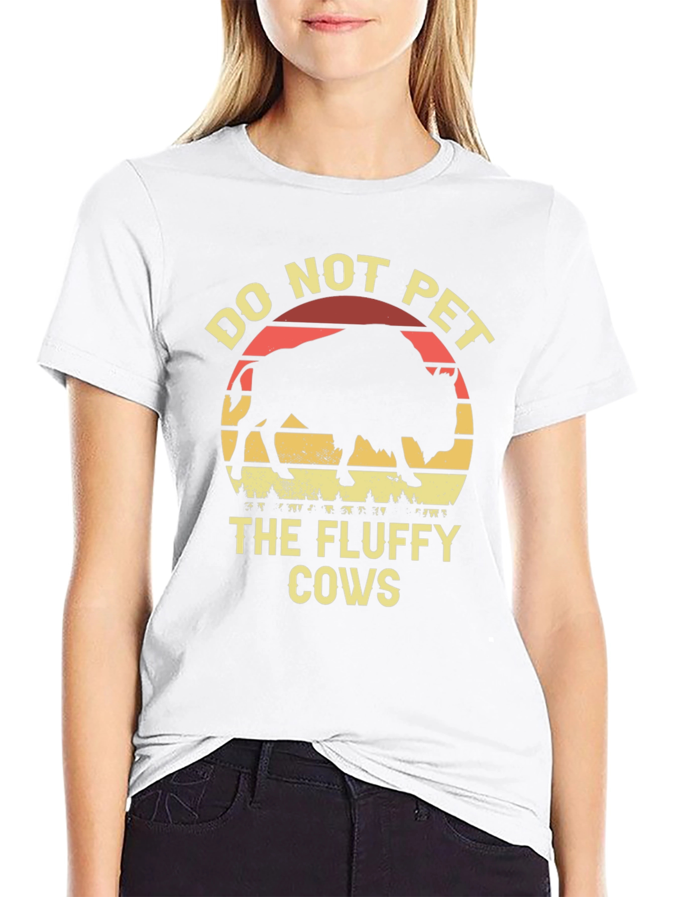 Camiseta Negra: No Acariciar Vacas Peludas