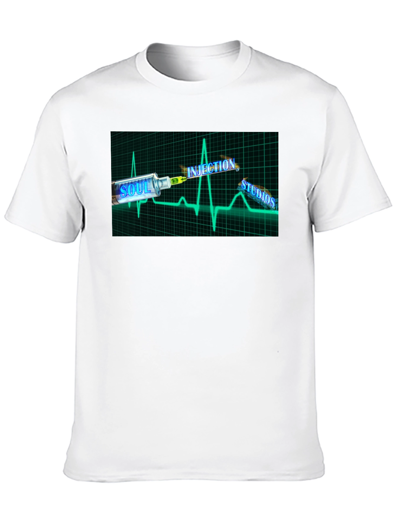 Camiseta Negra con Diseño de Inyección de Alma