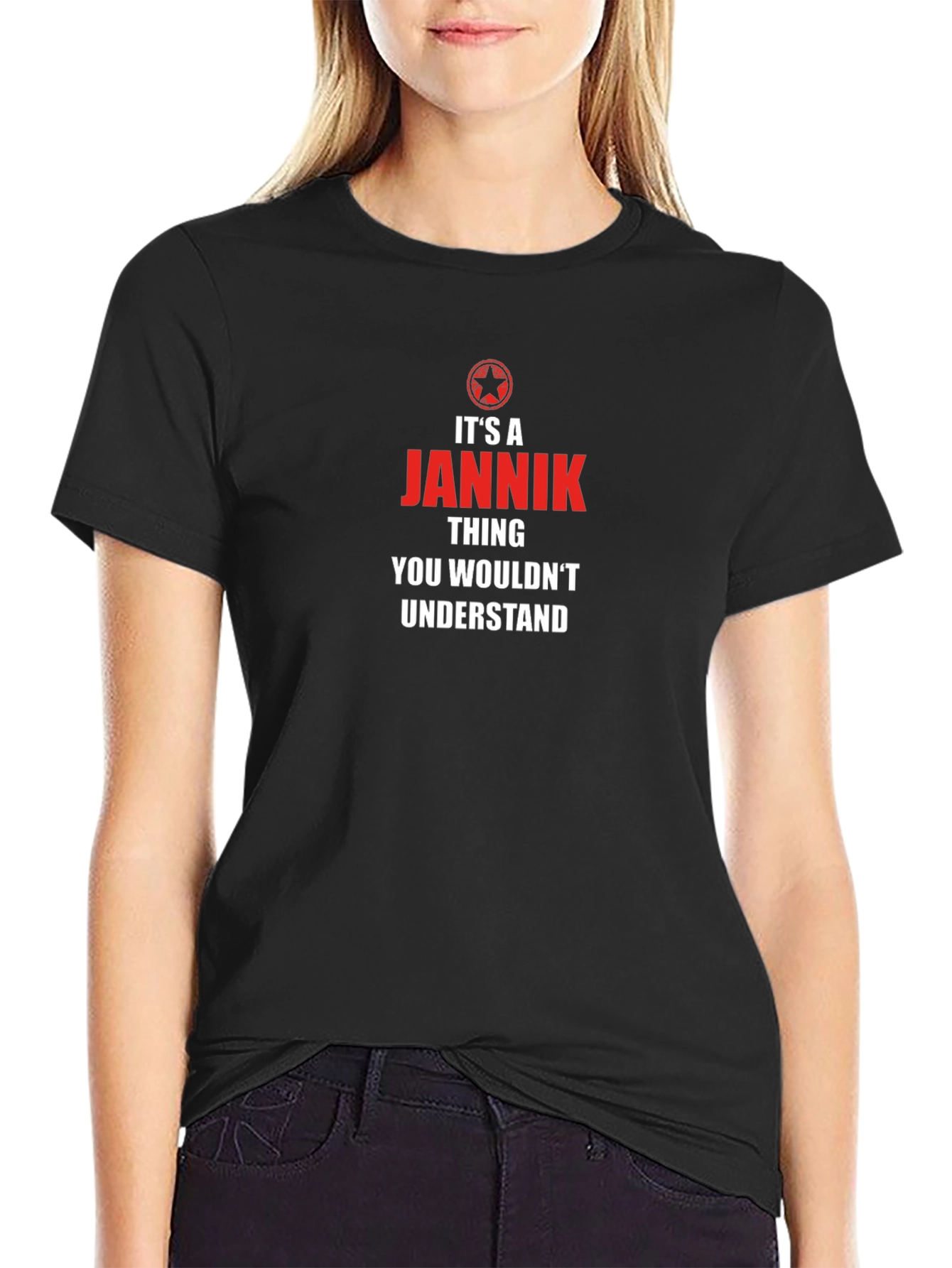 Camiseta Negra con Diseño Jannik Thing