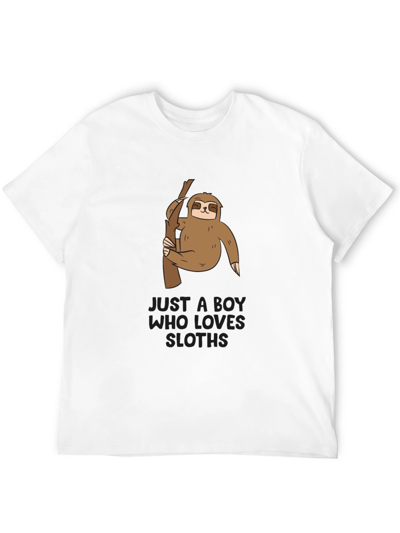 Camiseta Negra con Diseño de Oso Perezoso para Niños