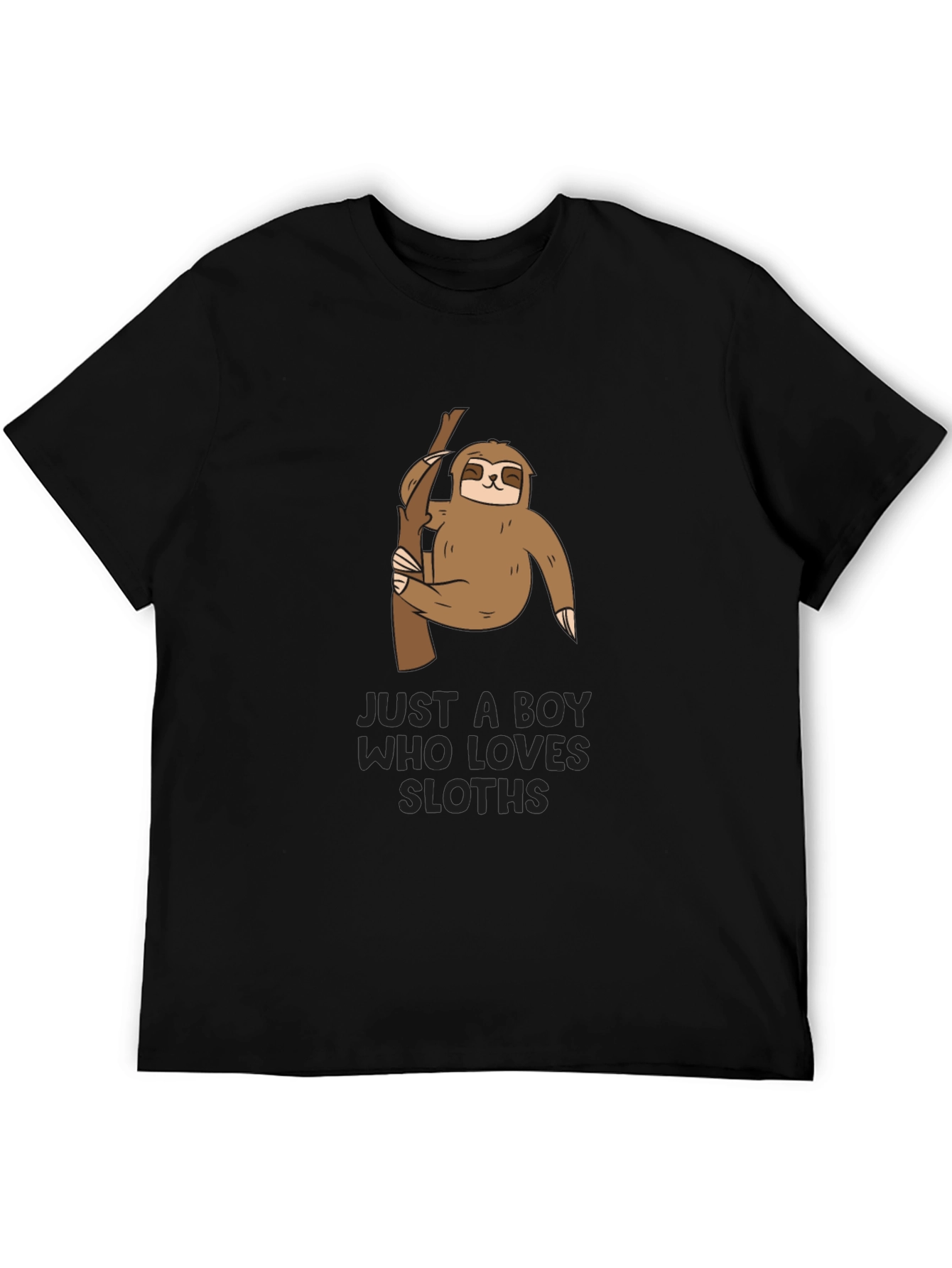 Camiseta Negra con Diseño de Oso Perezoso para Niños
