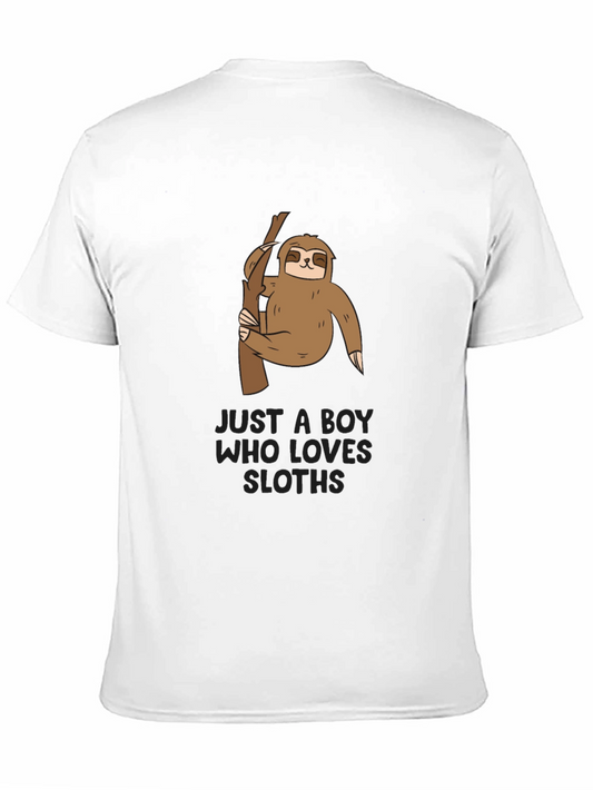 Camiseta Negra con Diseño de Oso Perezoso para Niños