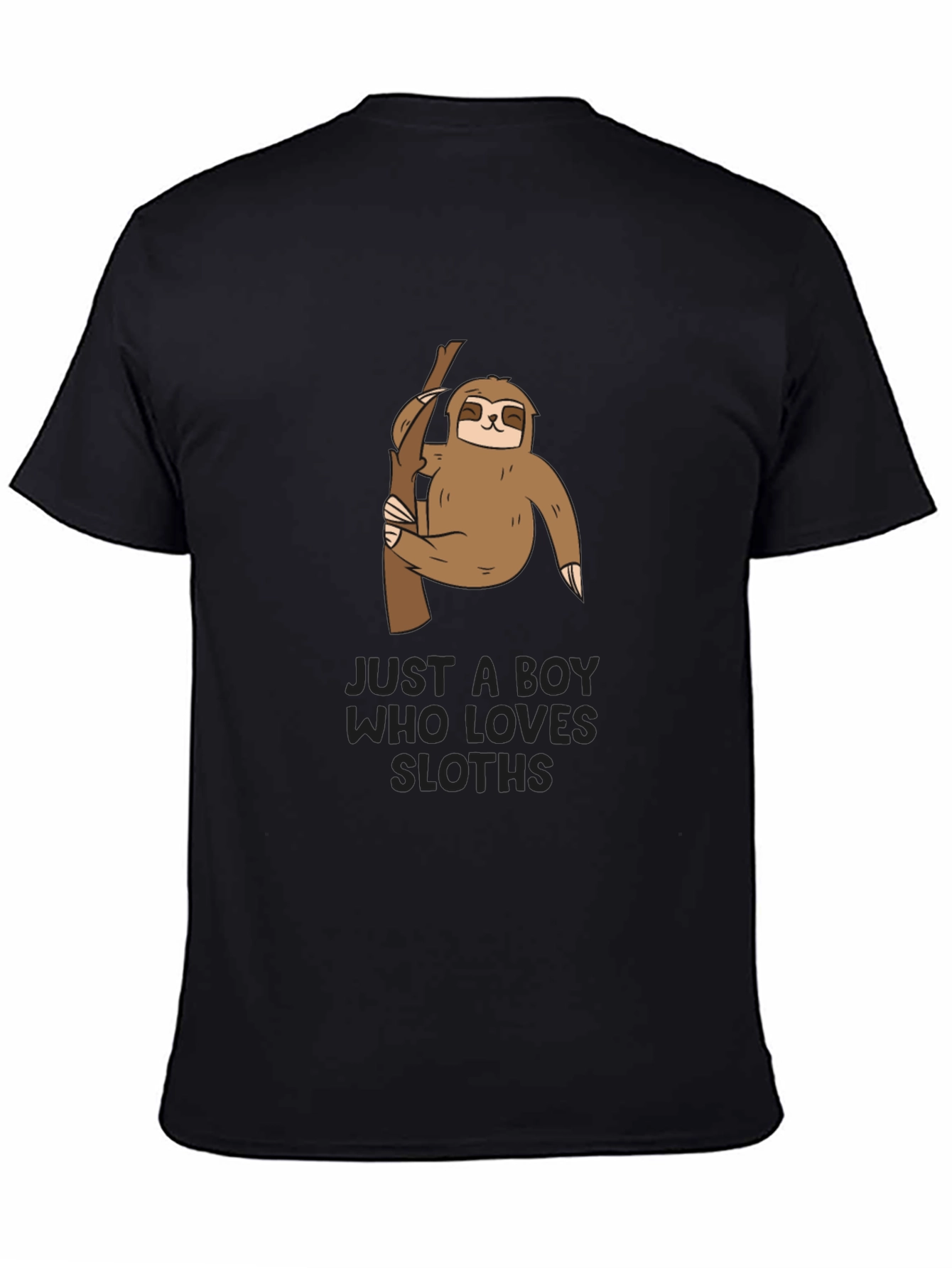Camiseta Negra con Diseño de Oso Perezoso para Niños
