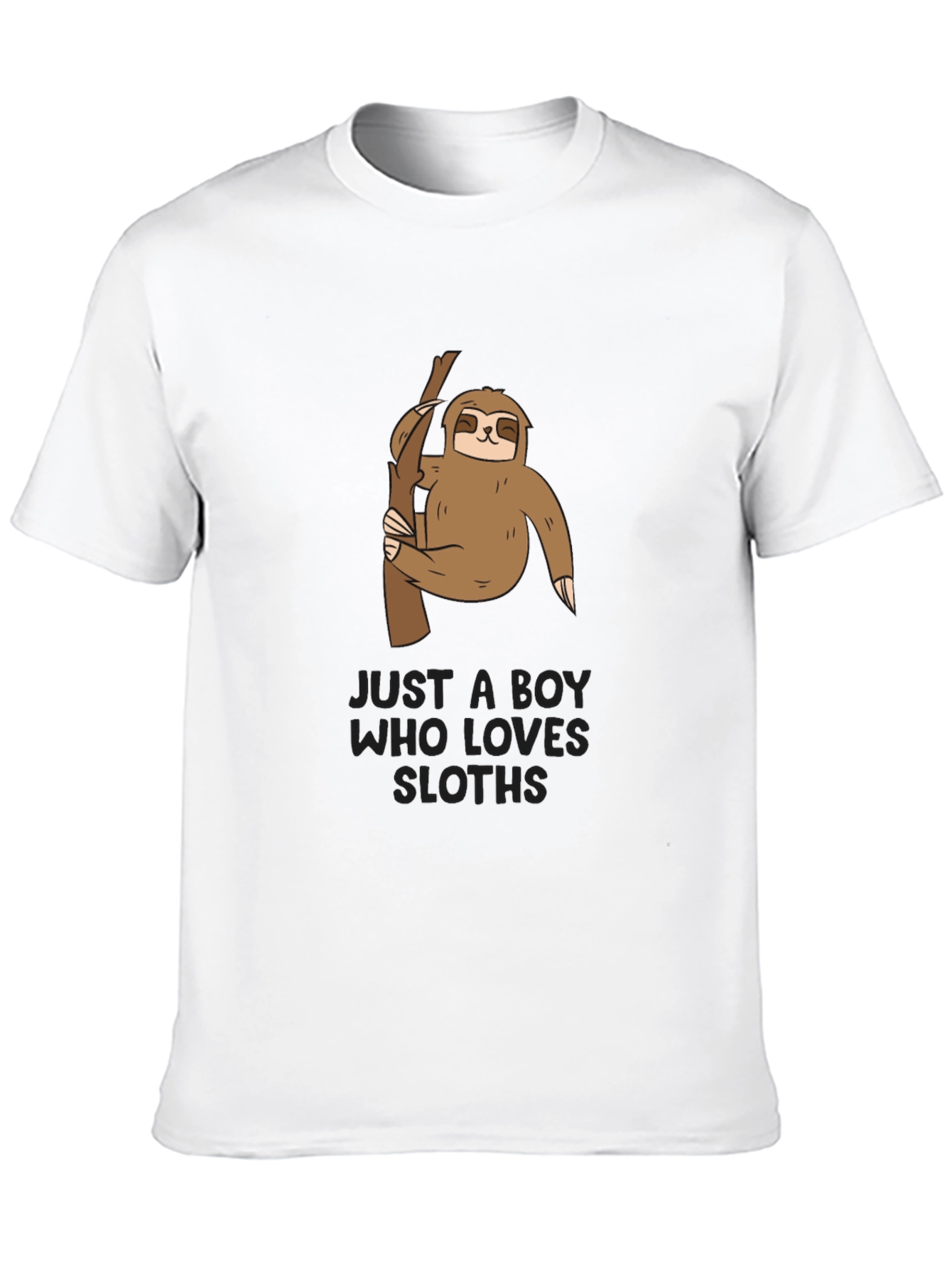 Camiseta Negra con Diseño de Oso Perezoso para Niños