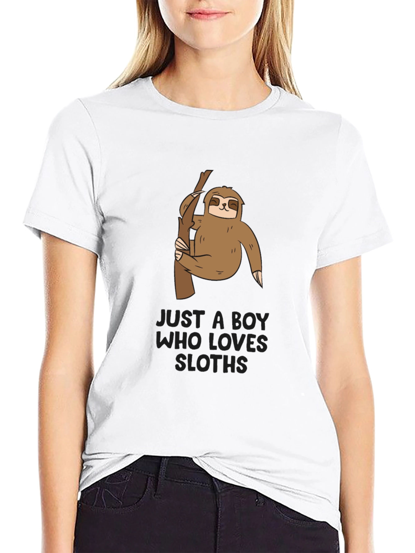 Camiseta Negra con Diseño de Oso Perezoso para Niños