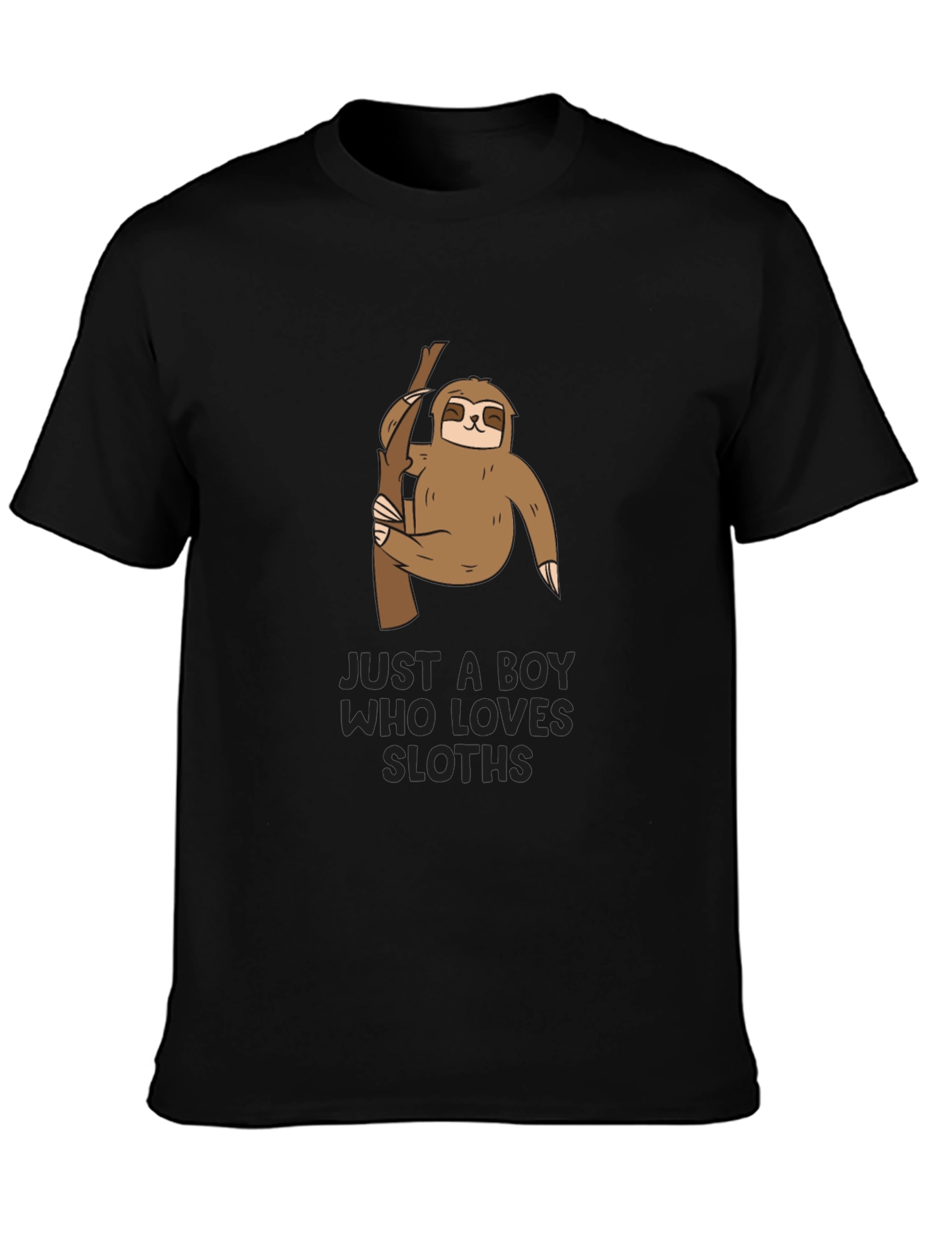 Camiseta Negra con Diseño de Oso Perezoso para Niños