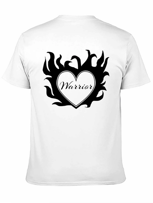 Camiseta Negra Warrior con Diseño de Corazón Llamas