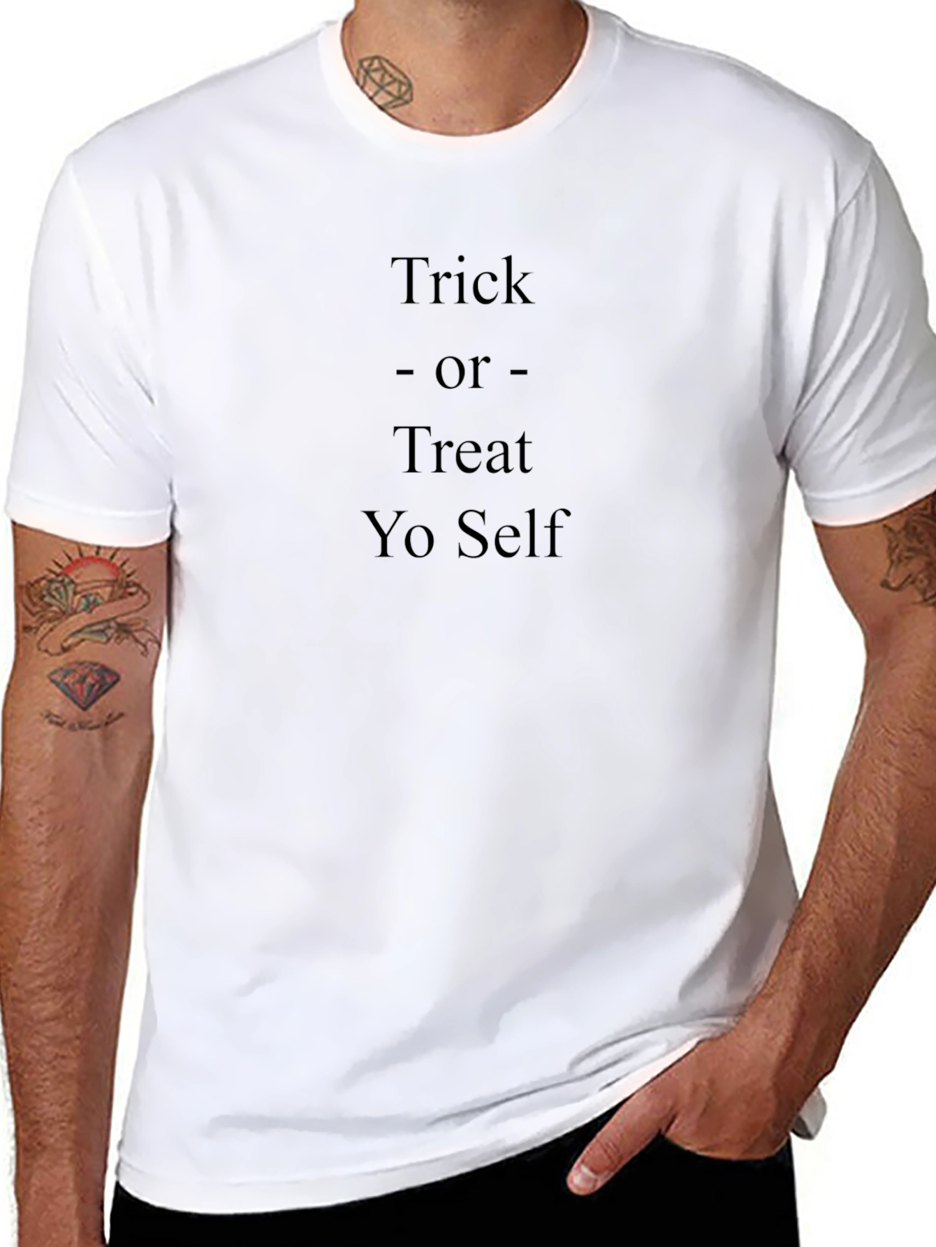 Camiseta Negra: Trick or Treat Yo Self