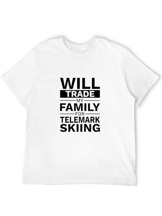 Camiseta Negra: Telemark Skiing - Cambia Familia