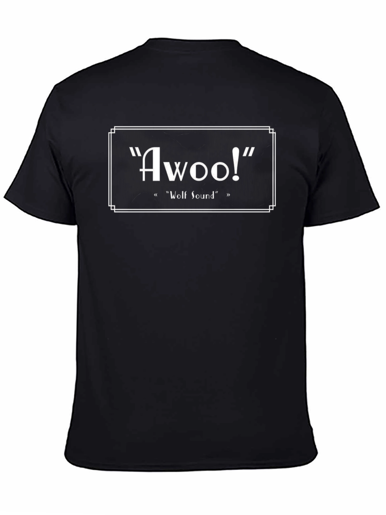 Camiseta Negra Awoo! Sonido de Lobo Divertido