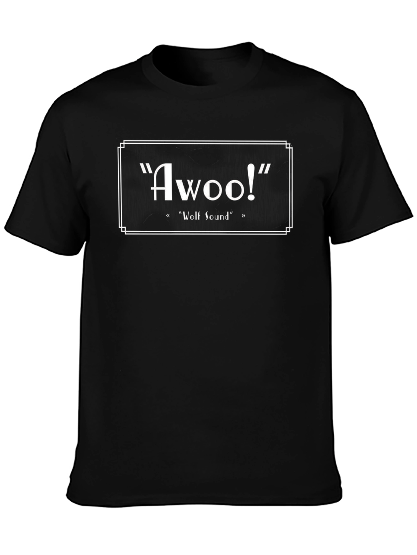 Camiseta Negra Awoo! Sonido de Lobo Divertido