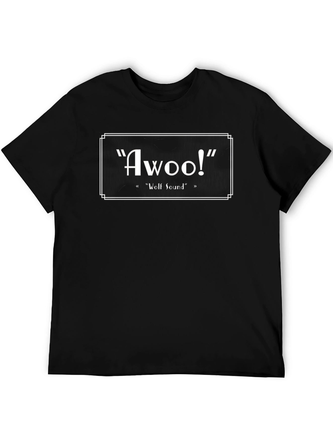 Camiseta Negra Awoo! Sonido de Lobo Divertido