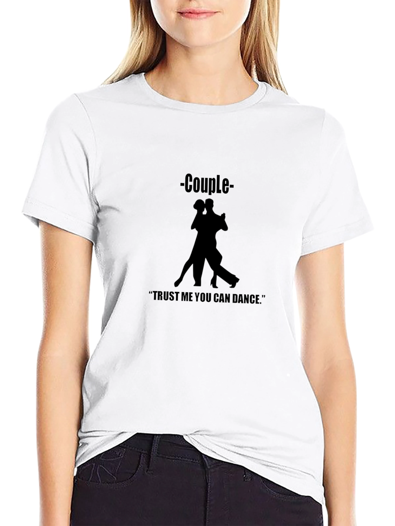 Camiseta Negra de Pareja Bailando
