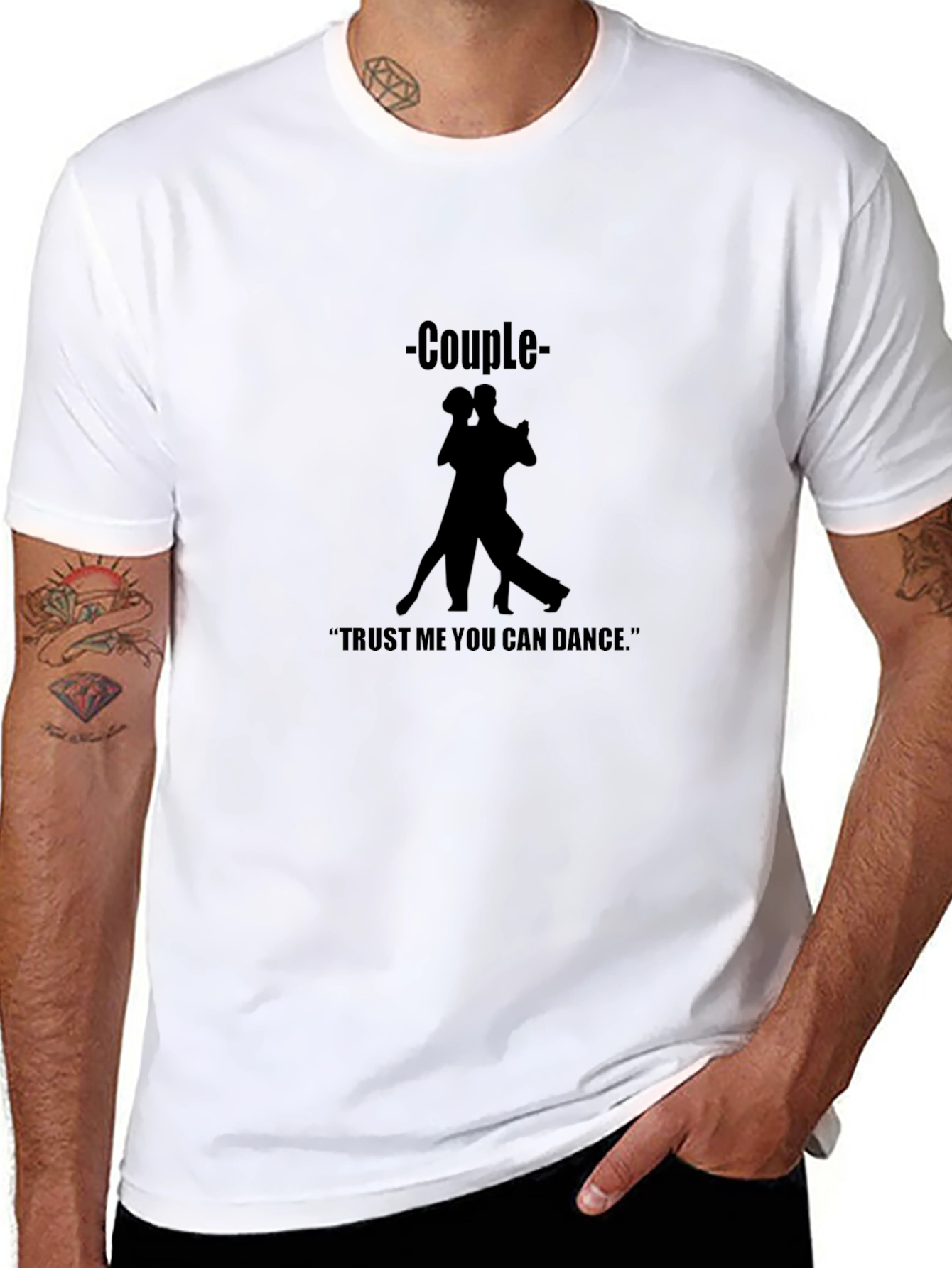 Camiseta Negra de Pareja Bailando
