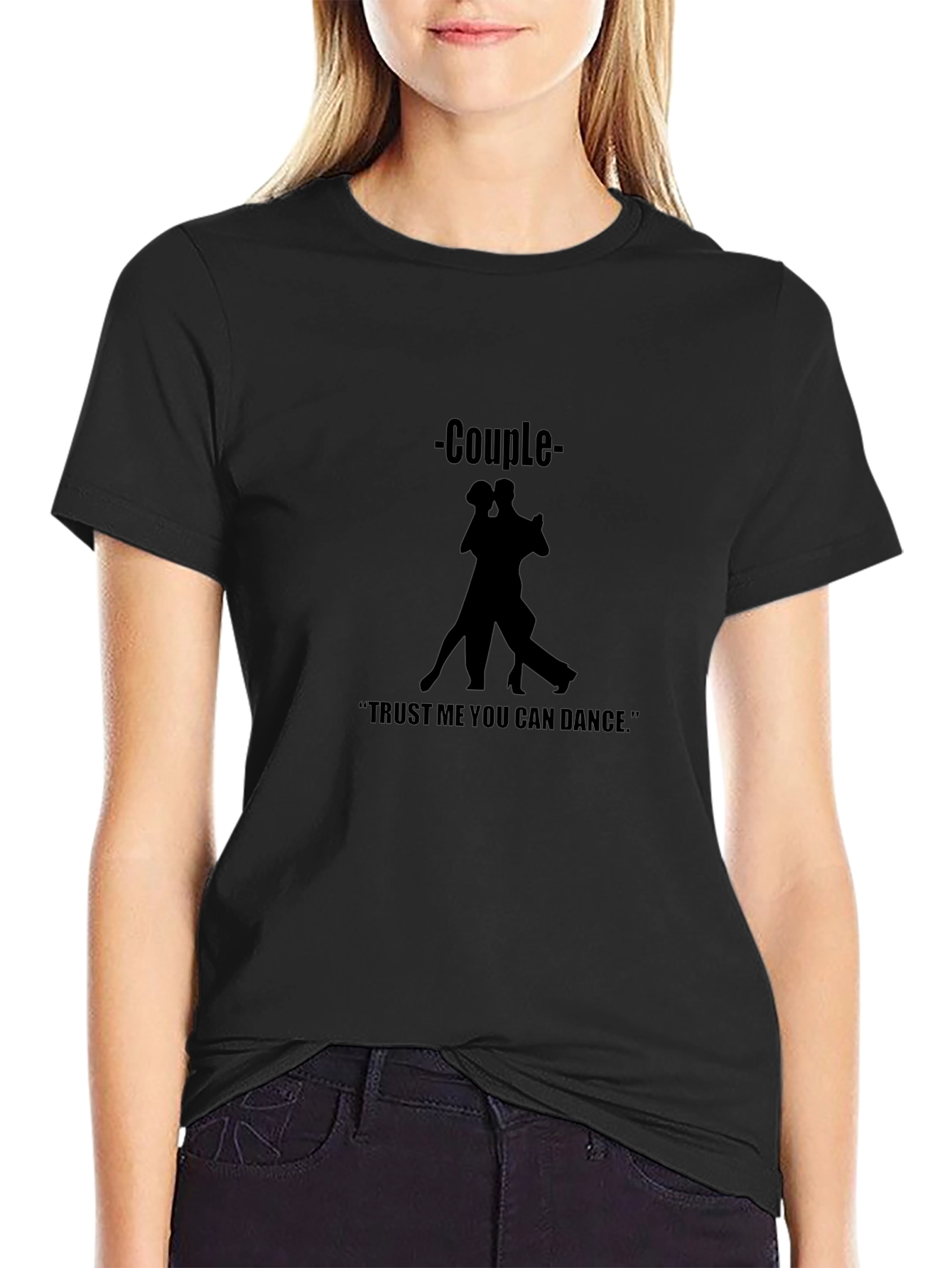 Camiseta Negra de Pareja Bailando