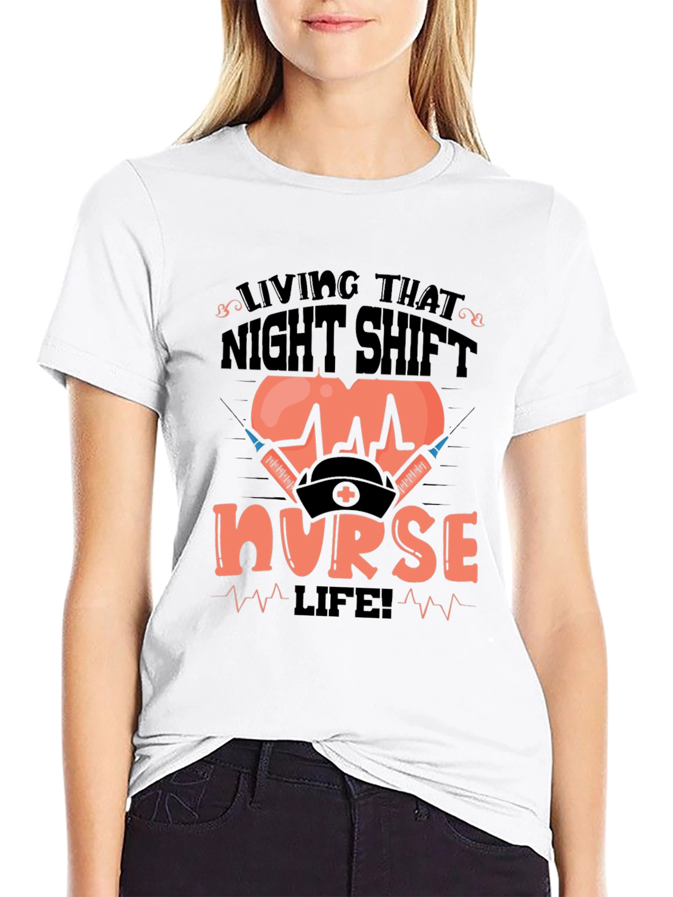 Camiseta Living That Night Shift Nurse Life!