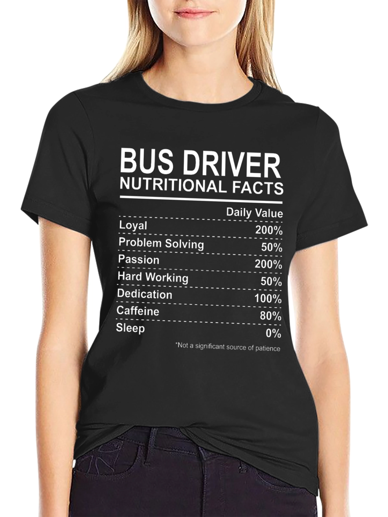 Camiseta Bus Driver Nutritional Facts