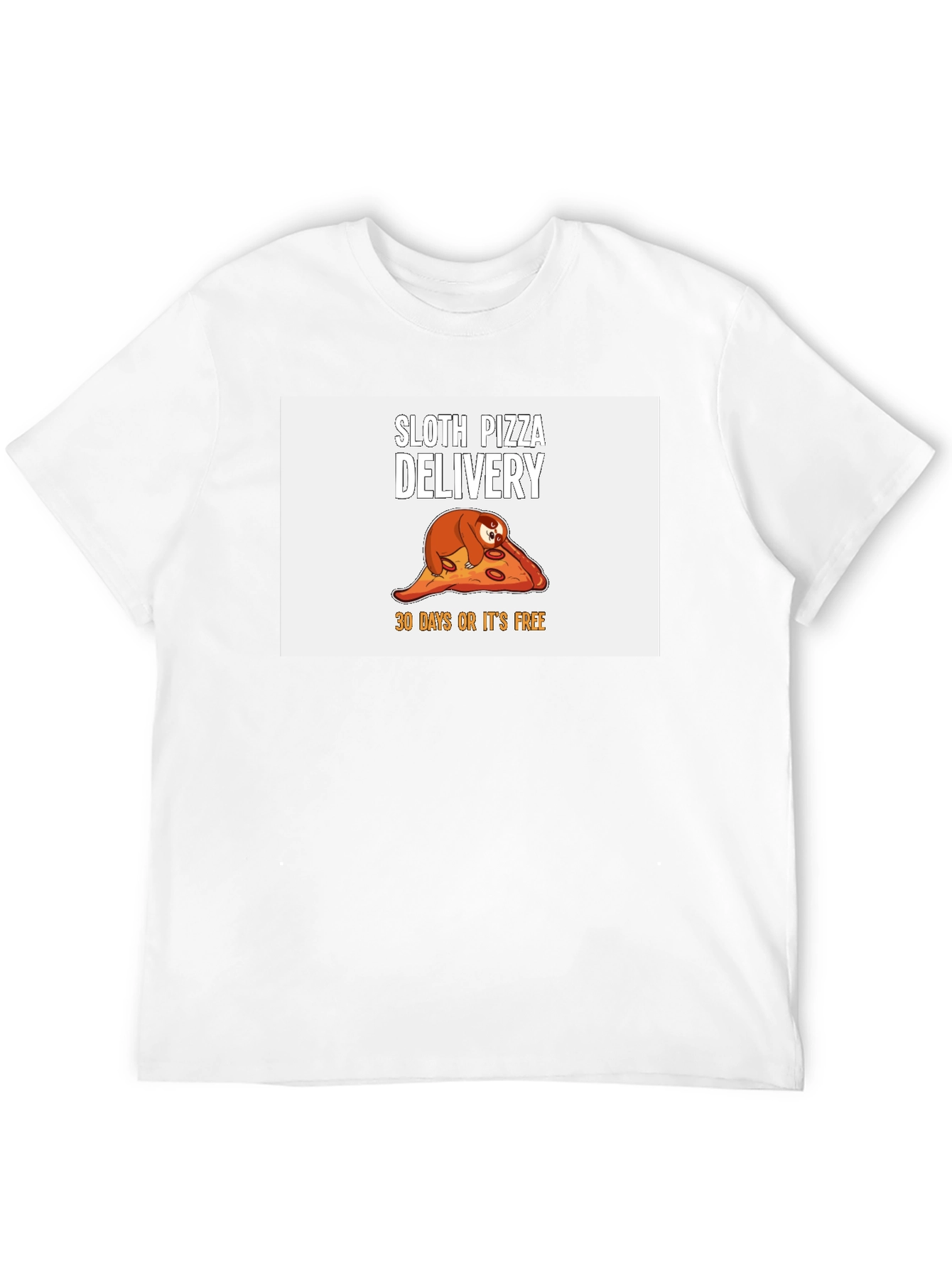 Camiseta Negra con Diseño de Perezoso Pizza Delivery