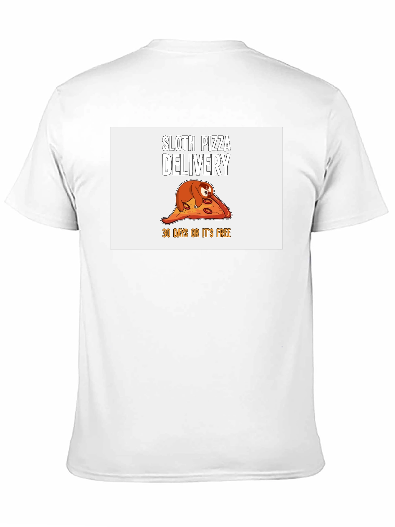 Camiseta Negra con Diseño de Perezoso Pizza Delivery