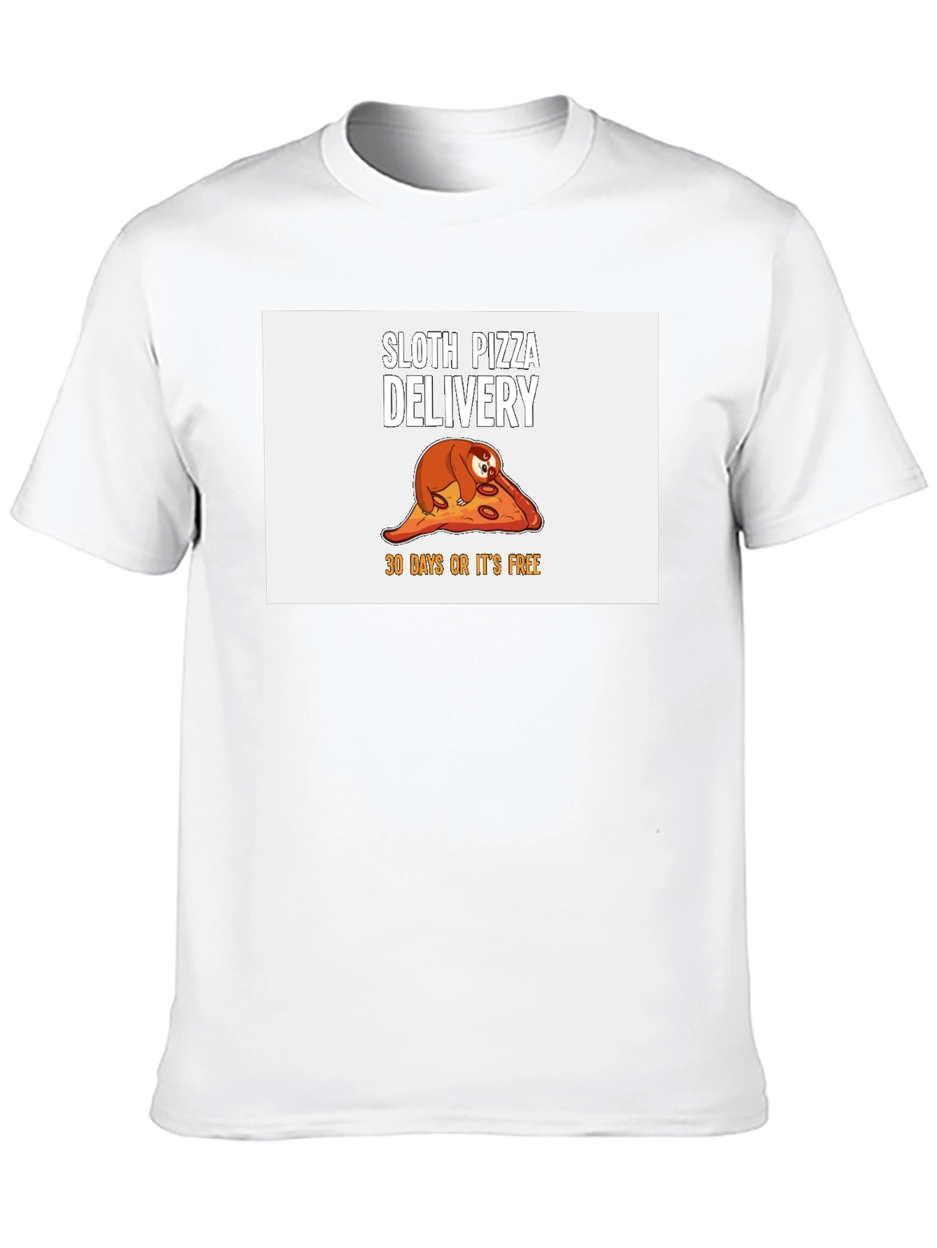 Camiseta Negra con Diseño de Perezoso Pizza Delivery