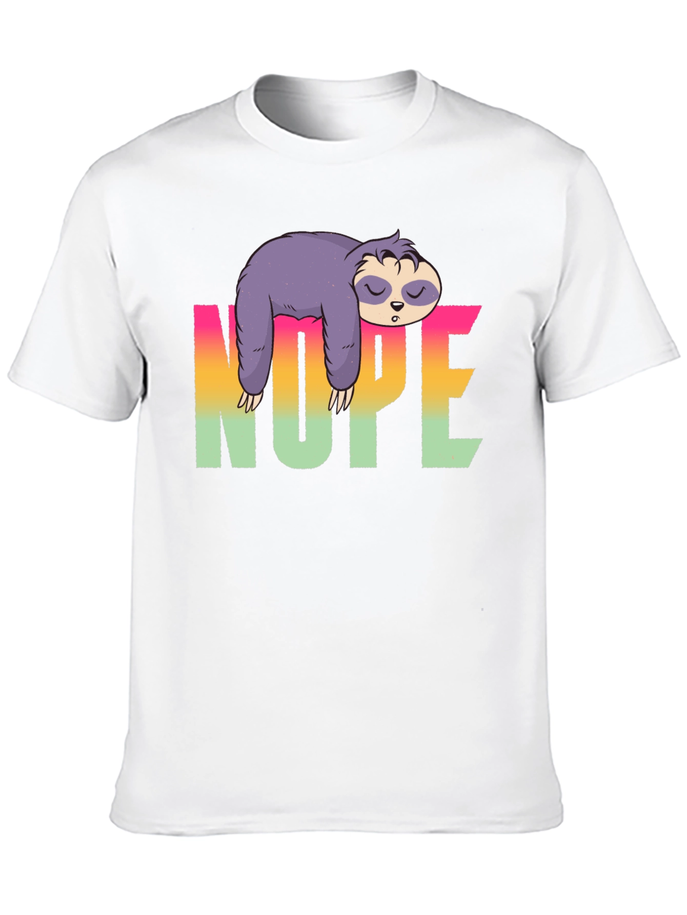 Camiseta Negra Perezosa con Diseño Nope
